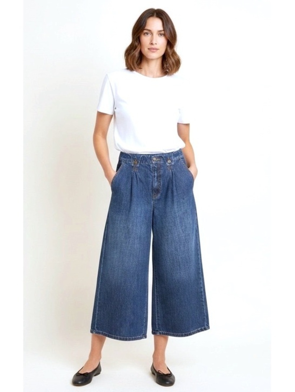 Joie Porter Wide Leg Cropped Jeans 27